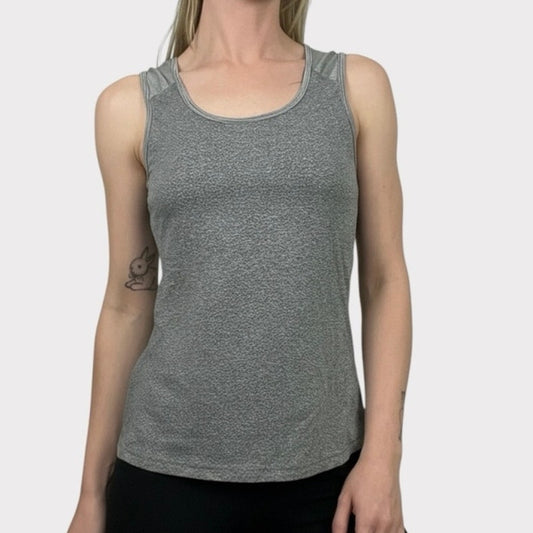 PrAna Athletic Grey Cutout Open Back Active Tank Top
