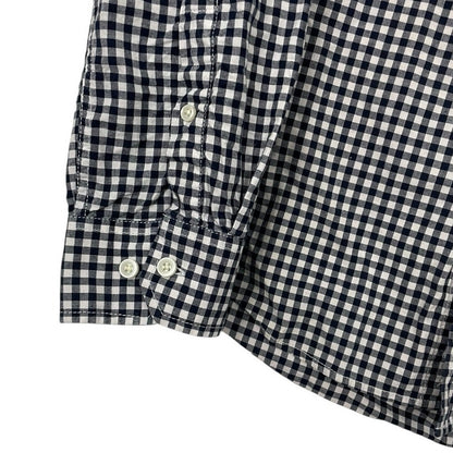 Goodfellow & Co Mens Navy & White Gingham Slim Fit Button Down Shirt
