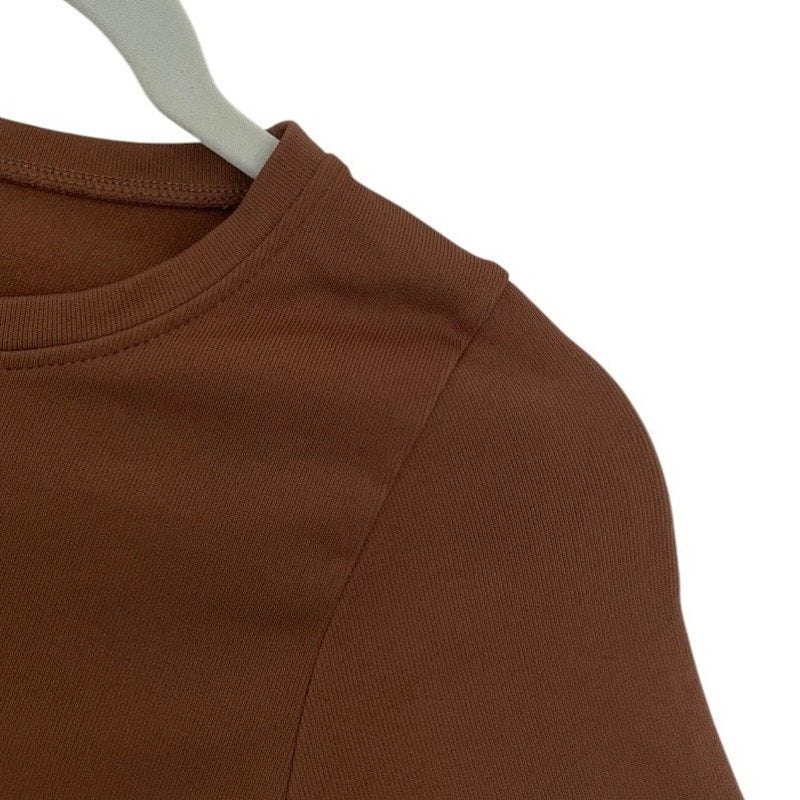 OQQ Brown Active Ribbed Cropped Top