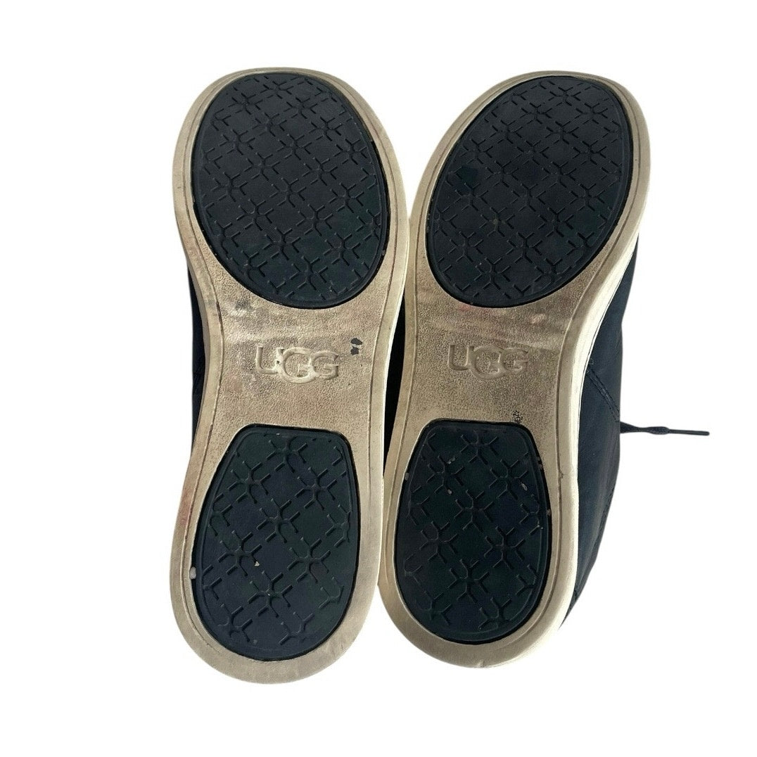 UGG Black Leather Zipper High Top Sneakers