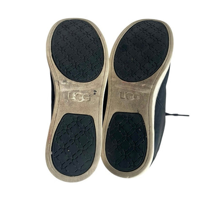 UGG Black Leather Zipper High Top Sneakers