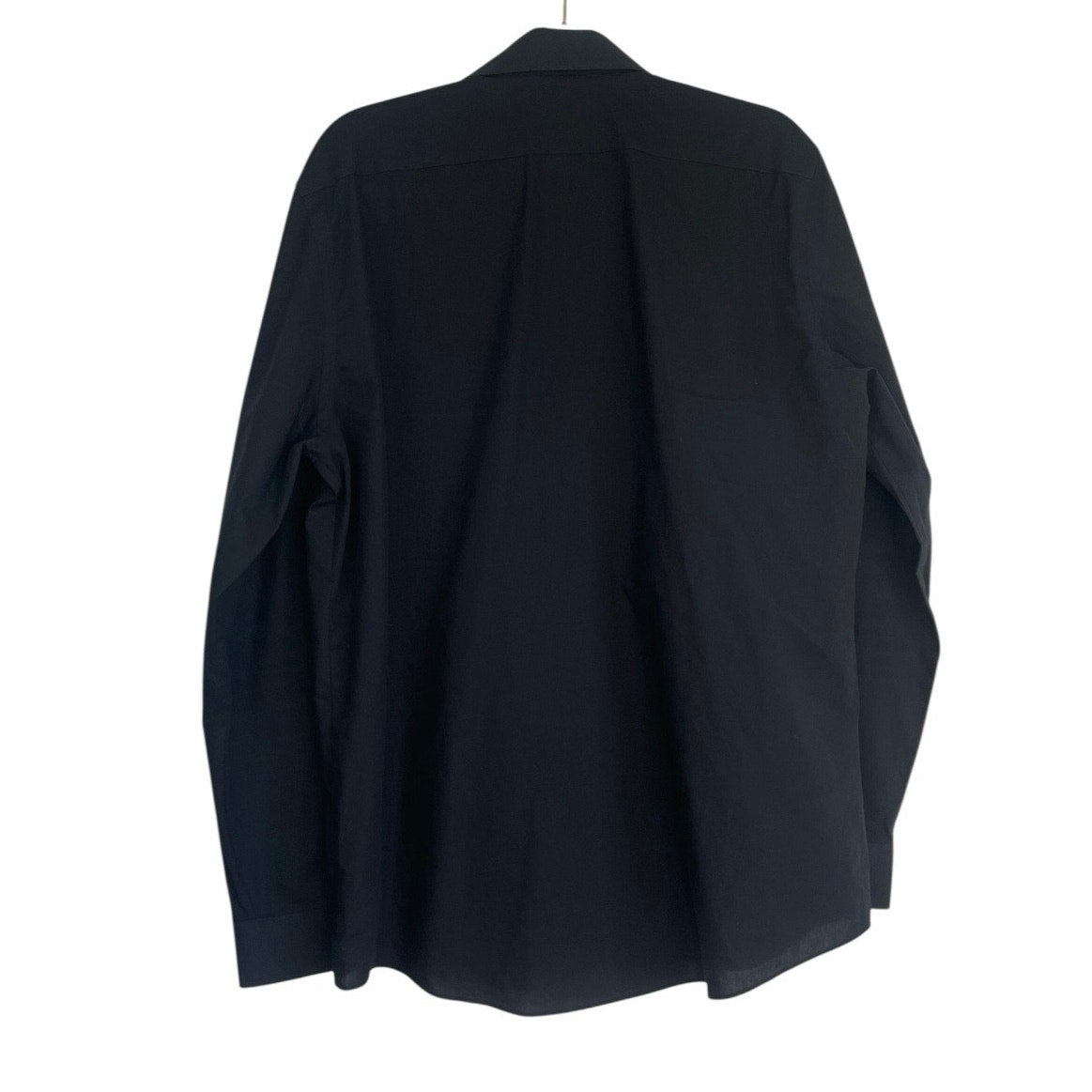 Stafford Mens Black Travel Button Down Long Sleeve Fitted Dress Shirt