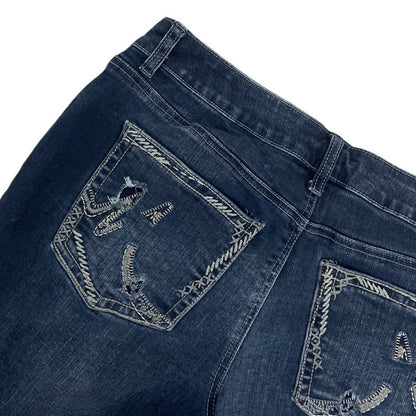 Maurices Straight Leg Ankle Metallic Embroidered Pocket Jeans