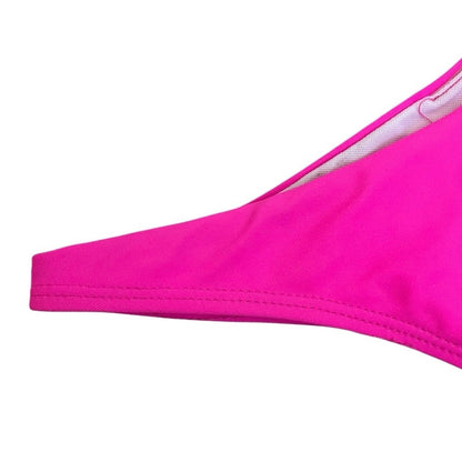 Hot Pink High-Cut Cheeky Thong Bikini Bottoms