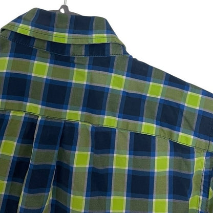 Abercrombie & Fitch Mens Blue & Green Plaid Button Down Muscle Shirt