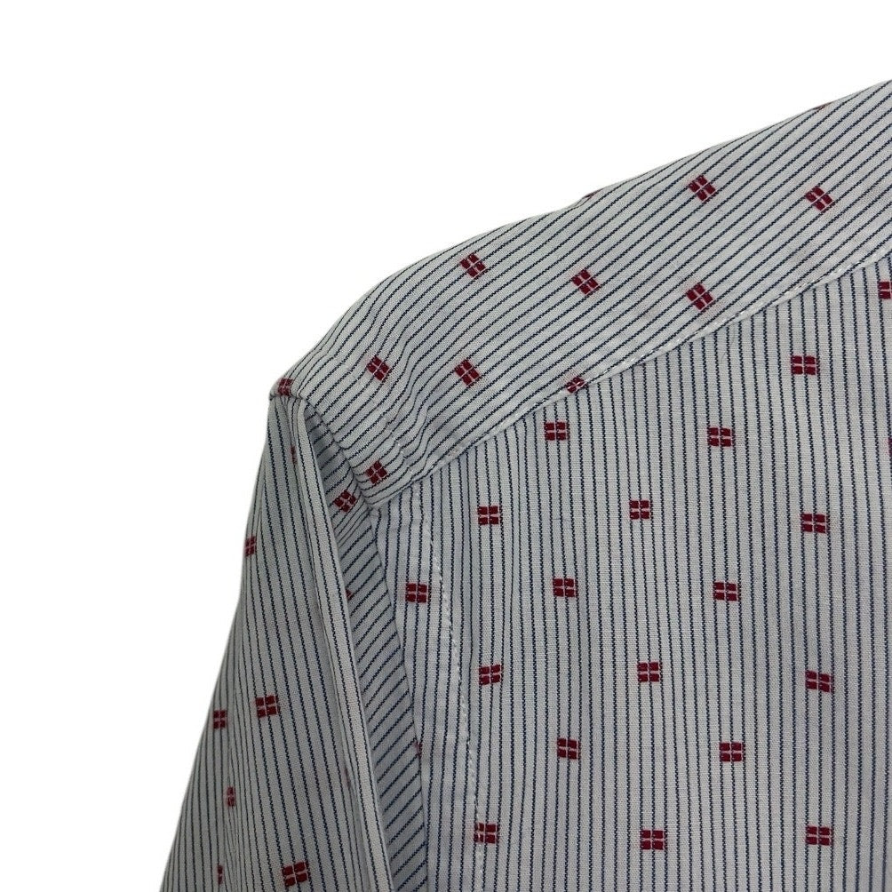 Ben Sherman Mens Blue & Red Tailored Slim Fit Button Down Shirt