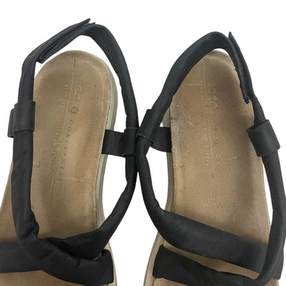 Ecco Corksphere Black Strappy Sandals