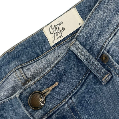 Cosmic Blue Love Distressed Jeans