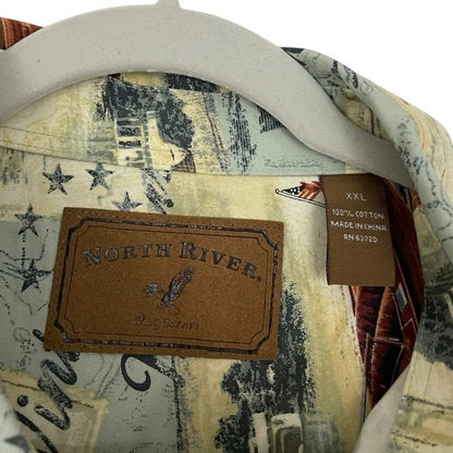 North River Mens Vintage Motorboats Button Down Shirt