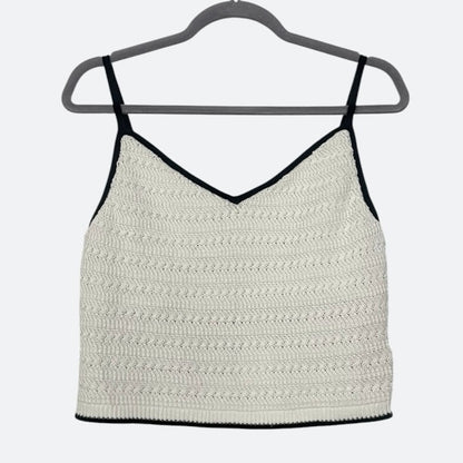 NWT Abercrombie & Fitch White & Black Contrast Knit Tank Top