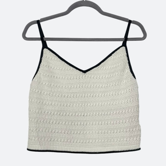 NWT Abercrombie & Fitch White & Black Contrast Knit Tank Top