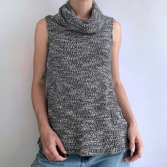 Dolan Left Coast Collection Grey Knit Cowl Neck Sleeveless Sweater