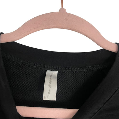 Astonishing Power Black Cropped Lace Side Long Sleeve Top