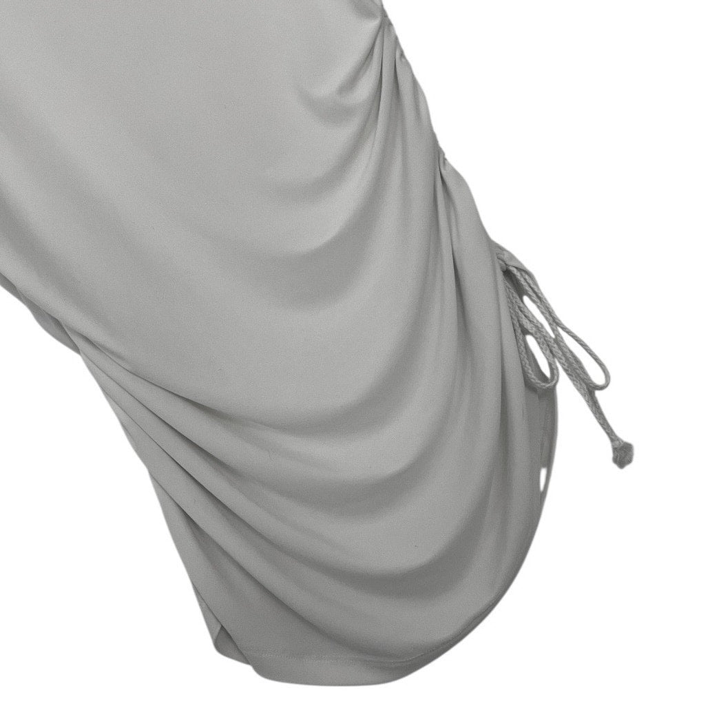Doncaster White Sheer Cinched Sides Short Sleeve Blouse