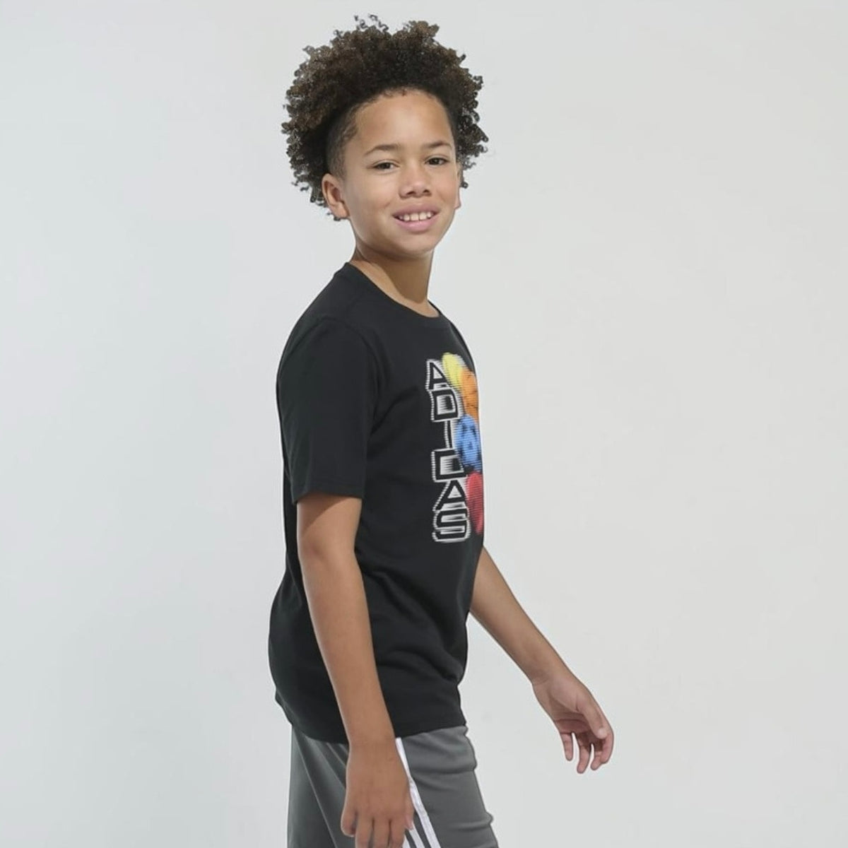 NWT Adidas Boys' Distortion Black Multi Sport Graphic Tee