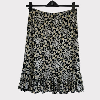 Lily Vintage Black & Green Midi Skirt