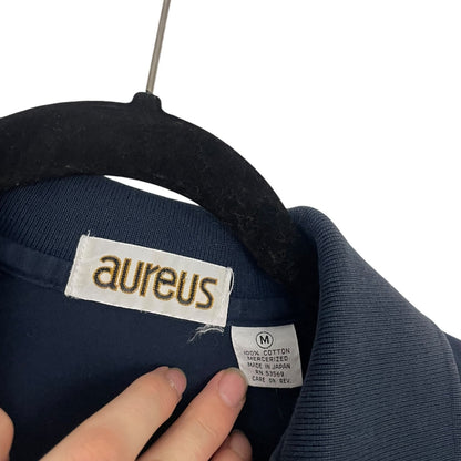 Aureus Mens Navy Blue Short Sleeve Polo Shirt