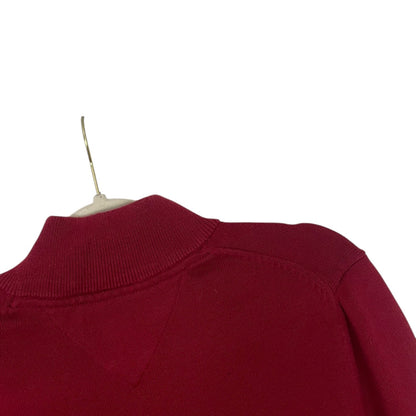 Tommy Hilfiger Mens Red Quarter Zip Sweatshirt