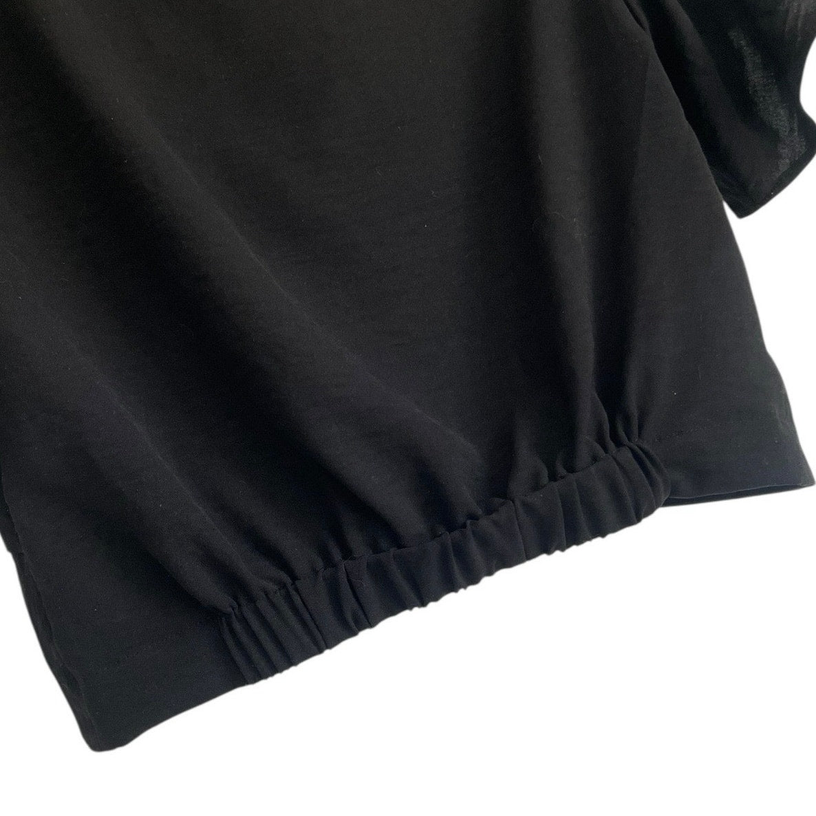 Timing Black Cropped Button Down Short Sleeve Blouse