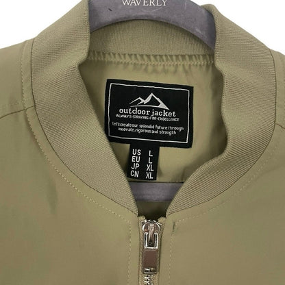 Outdoor Jacket Vintage Beige Zip Up Windbreaker Jacket