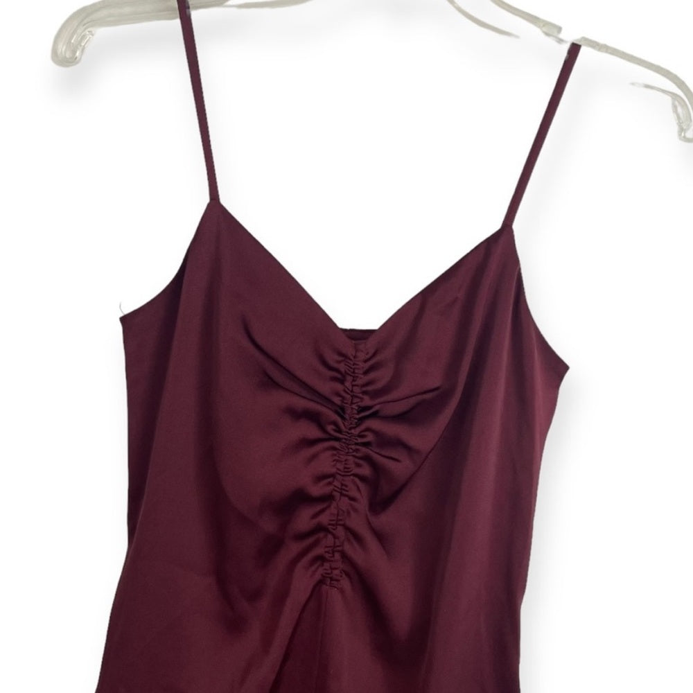 Express Silky Maroon Bodycon Midi Dress