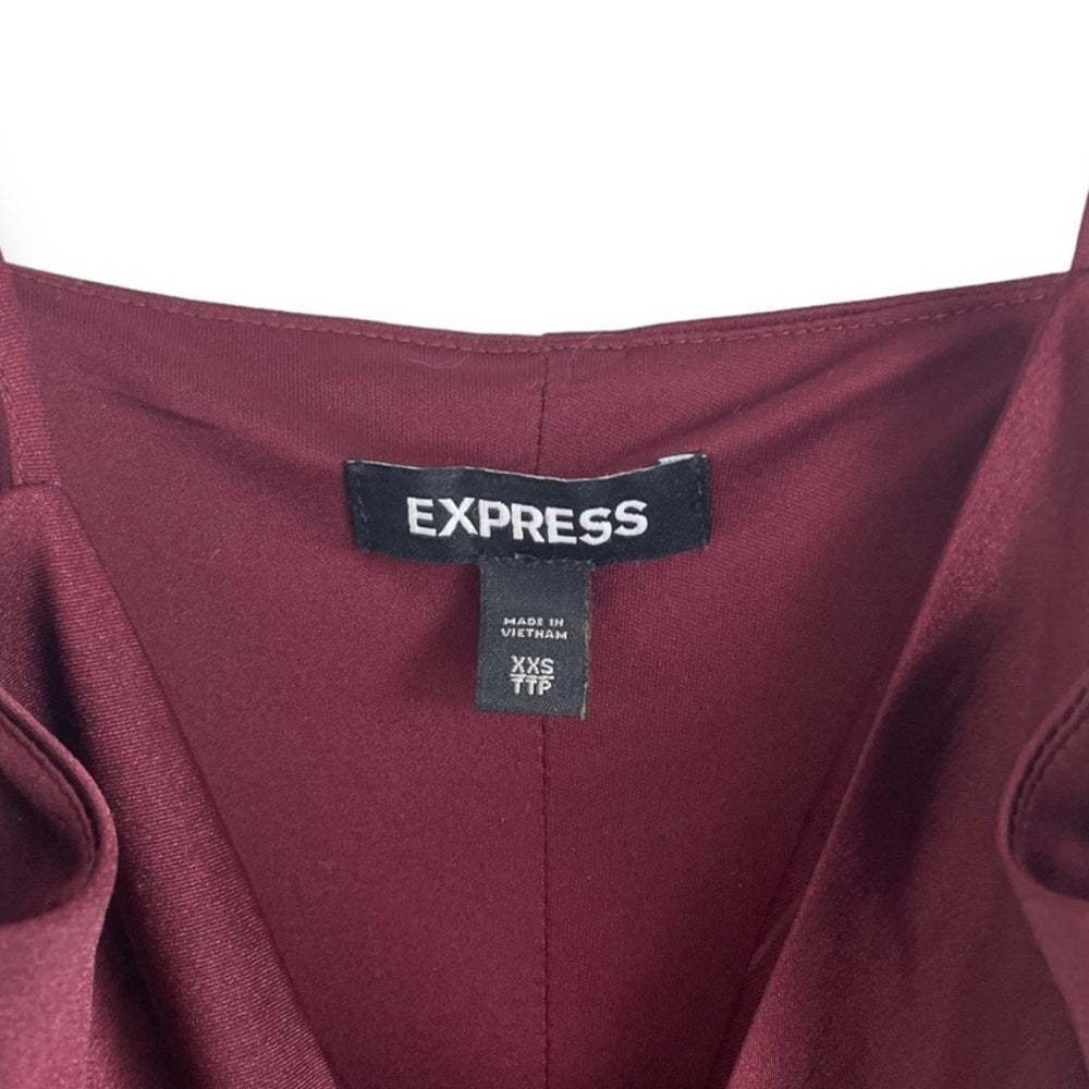 Express Silky Maroon Bodycon Midi Dress