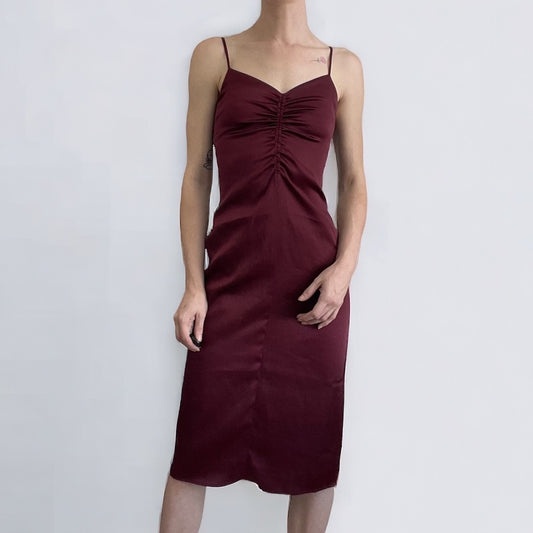 Express Silky Maroon Bodycon Midi Dress