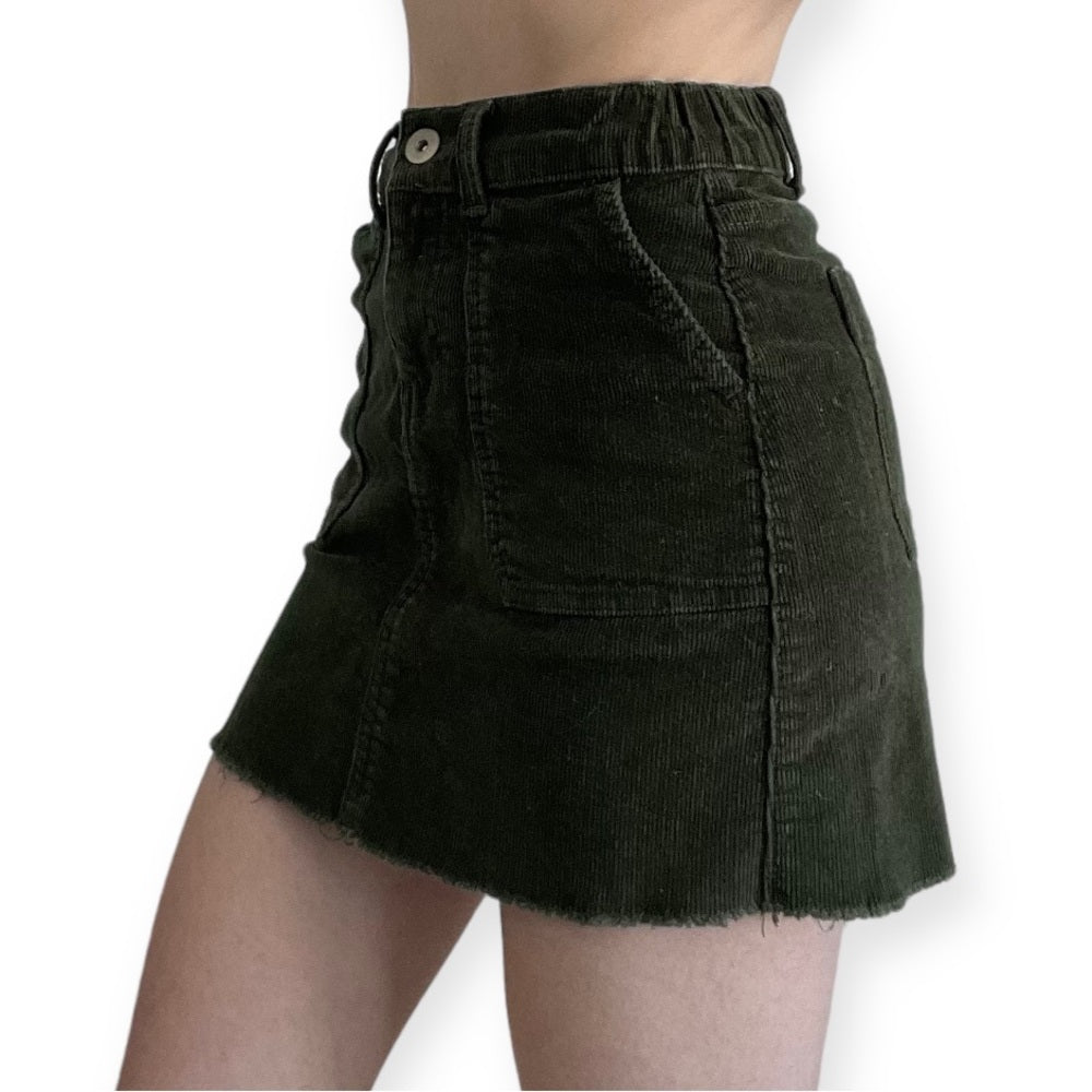 NOBO Green Corduroy Mini Skirt