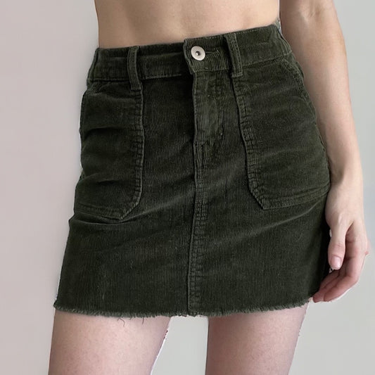 NOBO Green Corduroy Mini Skirt