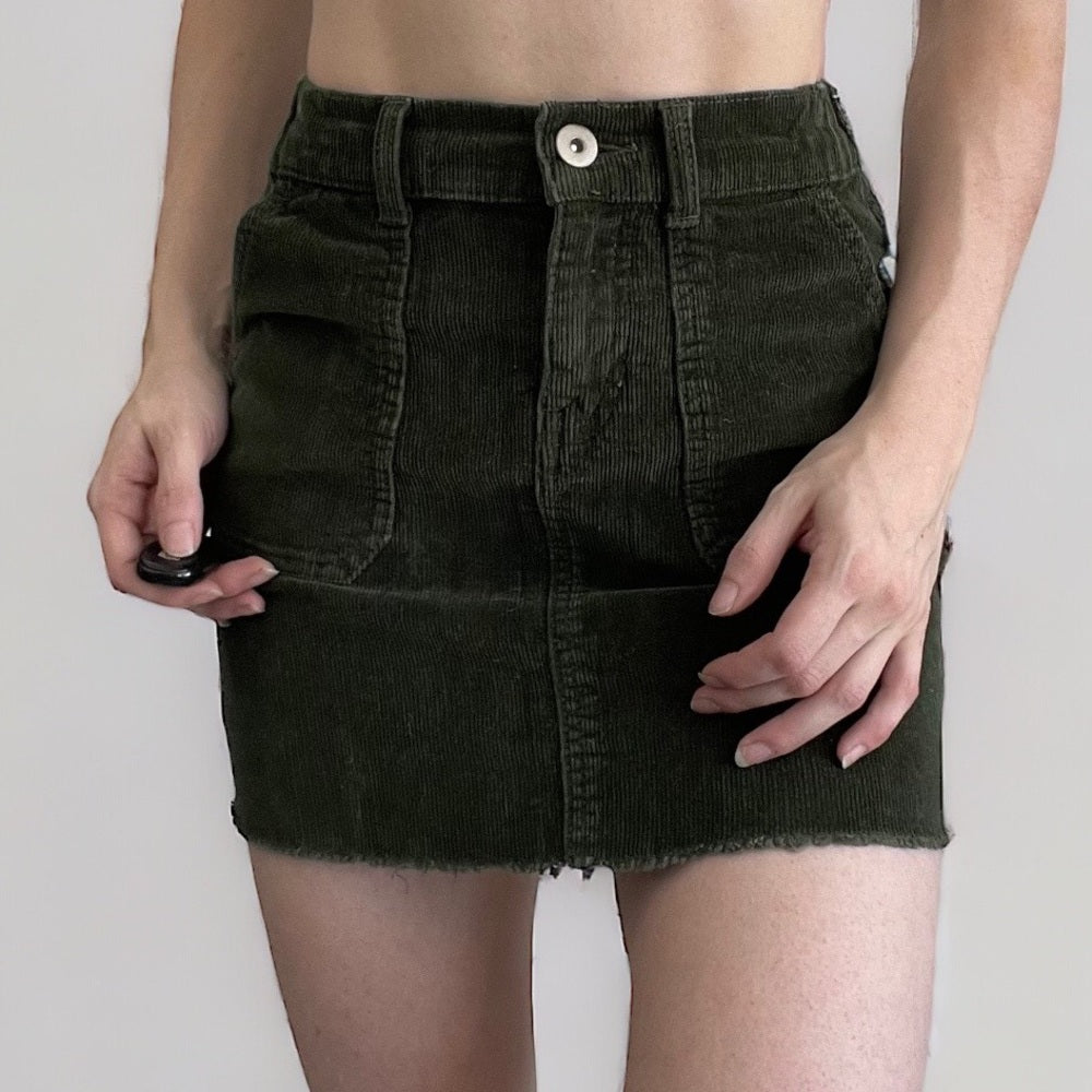 NOBO Green Corduroy Mini Skirt