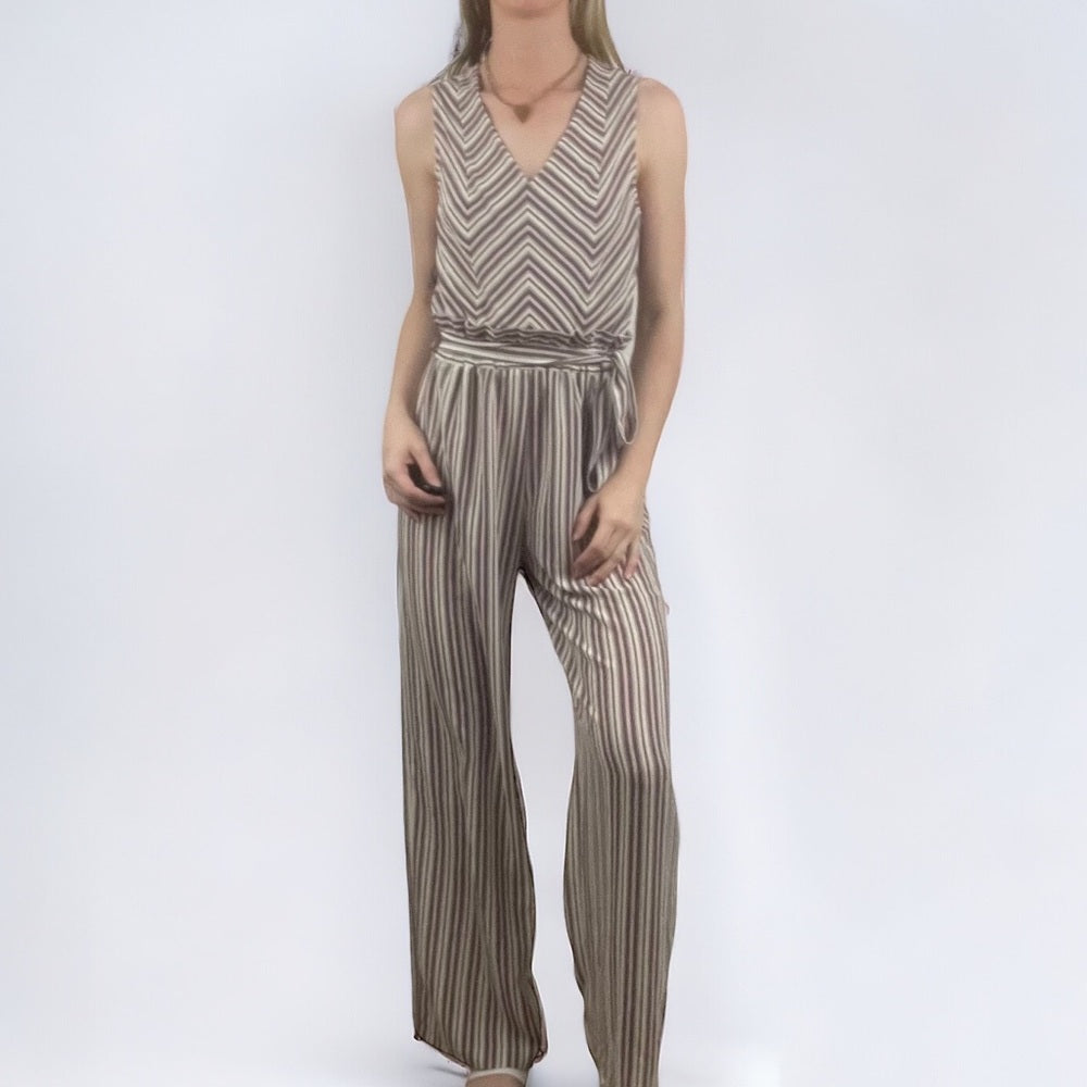 Monteau Pastel Striped Jumpsuit