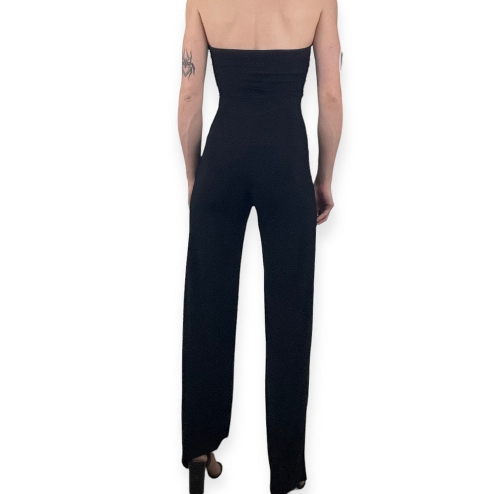 Fashion Nova Black Strapless Bodycon Jumpsuit