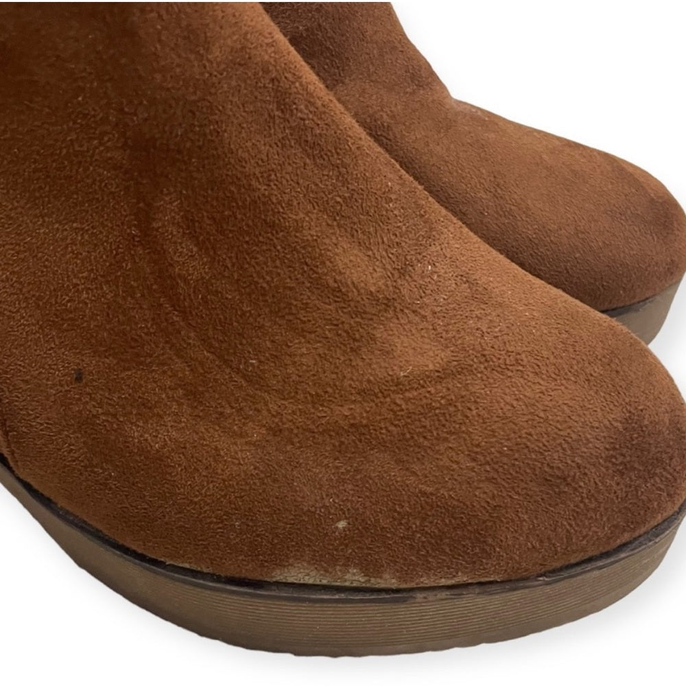 Nature Breeze Brown Heeled Ankle Boots