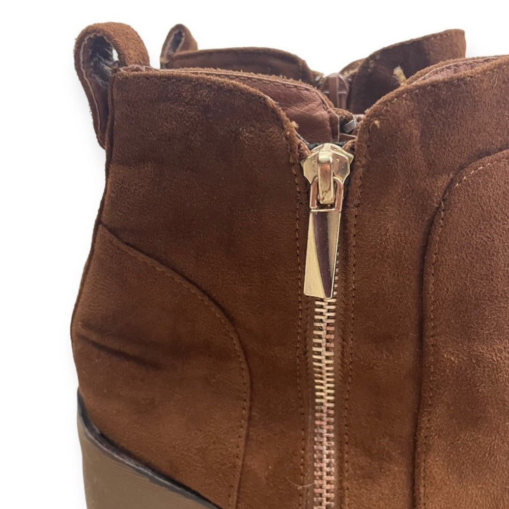 Nature Breeze Brown Heeled Ankle Boots