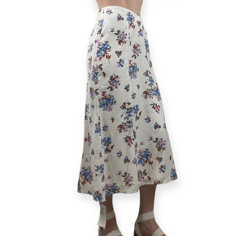 NWT Abercrombie & Fitch White Floral Print Midi Dress