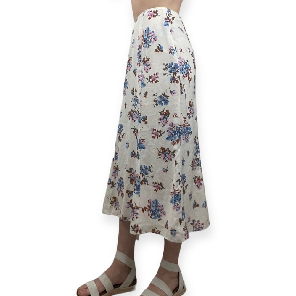 NWT Abercrombie & Fitch White Floral Print Midi Dress