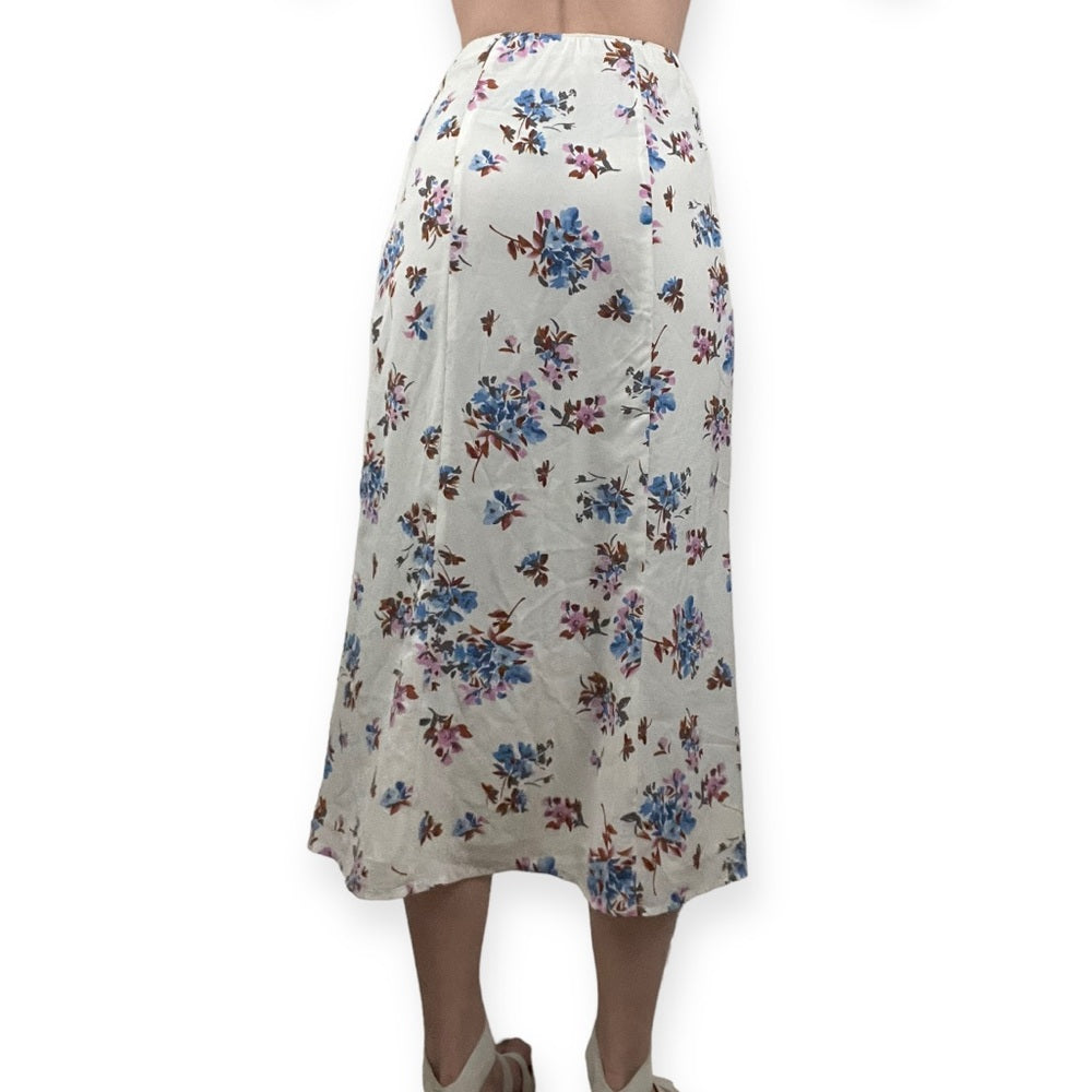 NWT Abercrombie & Fitch White Floral Print Midi Dress