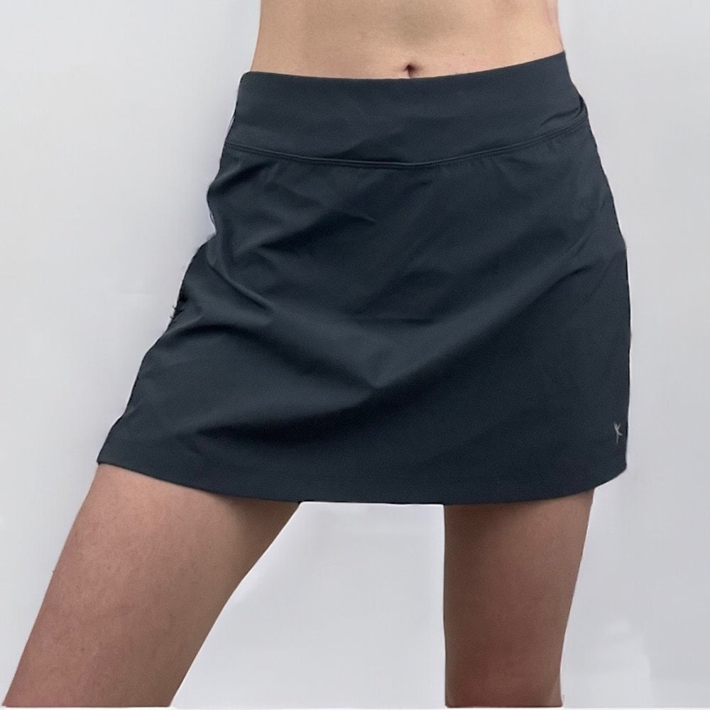 Danskin Now Semi-Fitted Dark Grey Dri More Active Mini Skirt