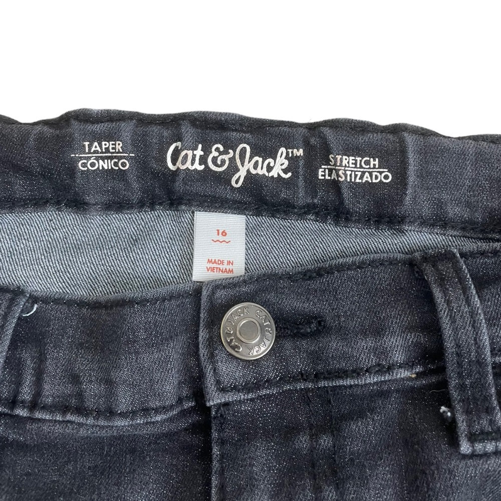 Cat & Jack Juniors Black Stretch Taper Jeans