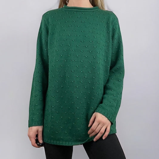 Bobbie Brooks Green Knit Crewneck Sweater