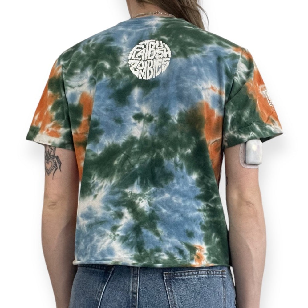 Flatbush Zombies Colorful Tie Dye Cropped Short Sleeve Graphic Concert Merch Tee