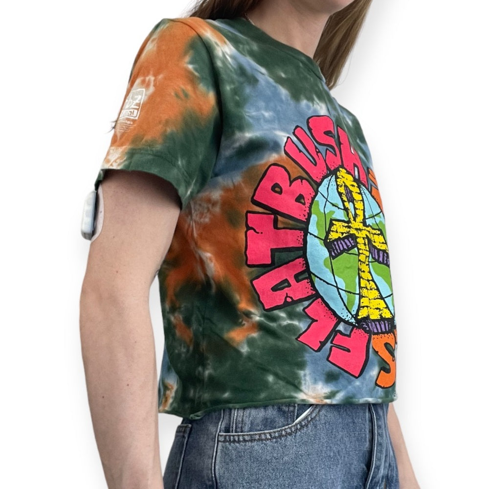 Flatbush Zombies Colorful Tie Dye Cropped Short Sleeve Graphic Concert Merch Tee