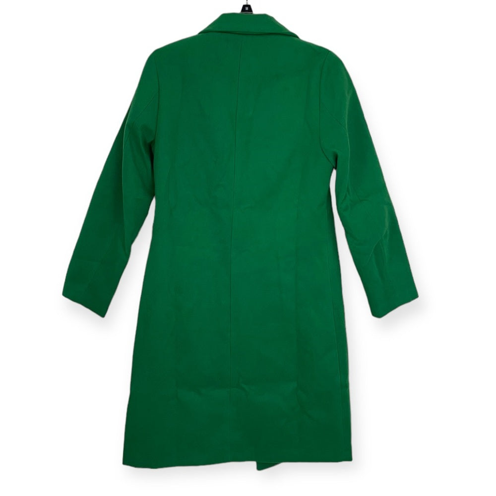 Tanming Vibrant Green Button Down Collared Pea Coat