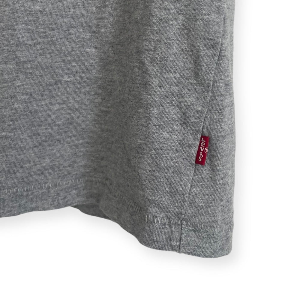 Levi’s Grey with Red Lettering Graphic Logo Short Sleeve Tee