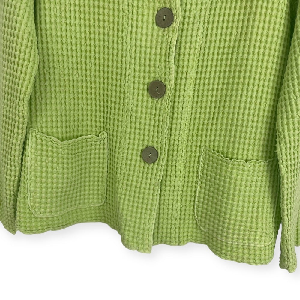 Focus Vintage Lime Green Waffle Button Down Collared Blazer